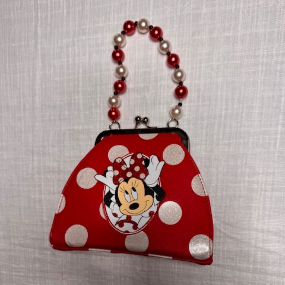 Disney Mini Mouse Red with Polka Dots Pearl Handle Purse